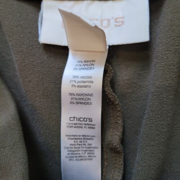 Chico's Size 2 US 12 Juliet Ankle Pants Ambered Olive Straight Leg Dress Pants - Picture 7 of 9